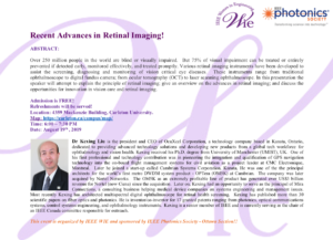 Recent Advances in Retinal Imaging! @ Room 4359, Mackenzie Building | Ottawa | Ontario | Canada