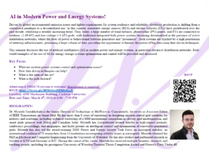 AI in Modern Power and Energy Systems @ Room 4359, Mackenzie Building | Ottawa | Ontario | Canada